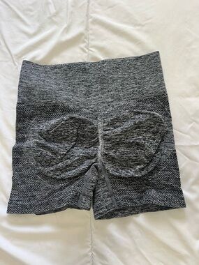 SHEIN Grey High-Waist Scrunch Athletic Shorts